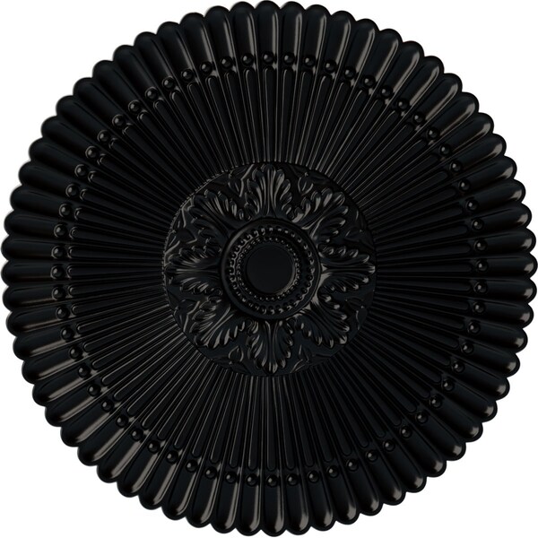 Ekena Millwork Nexus Ceiling Medallion (Fits Canopies up to 2 3/4"), Hand-Painted Jet Black, 30"OD x 1 1/4"P CM30NEBLF - main